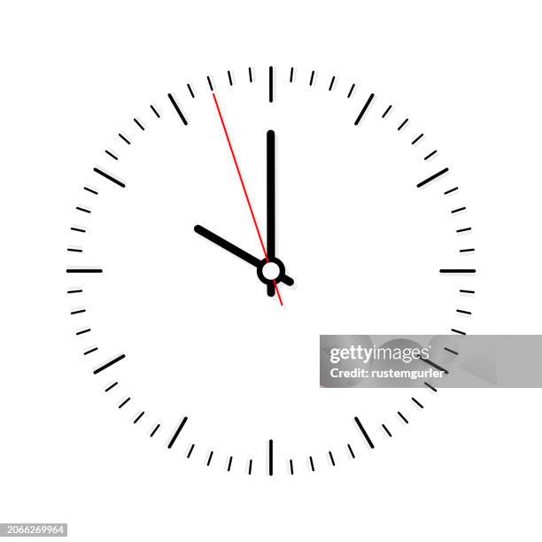 illustrazioni stock, clip art, cartoni animati e icone di tendenza di icona dell'orologio classico che mostra le 10:00 o le 22:00 su sfondo bianco - quadrante di orologio