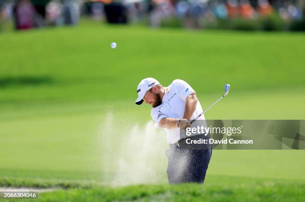 Shane Lowry of Ireland plays his second shot on the first hole during the first round of the Arnold Palmer Invitational presented by Mastercard at...