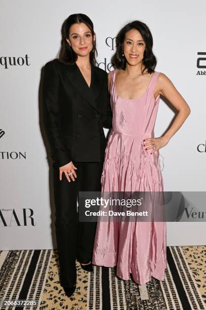 Marisa Abela and Helena Lee, Acting Deputy Editor of Harper's Bazaar, attend the Harper's Bazaar International Women's Day celebration, in...