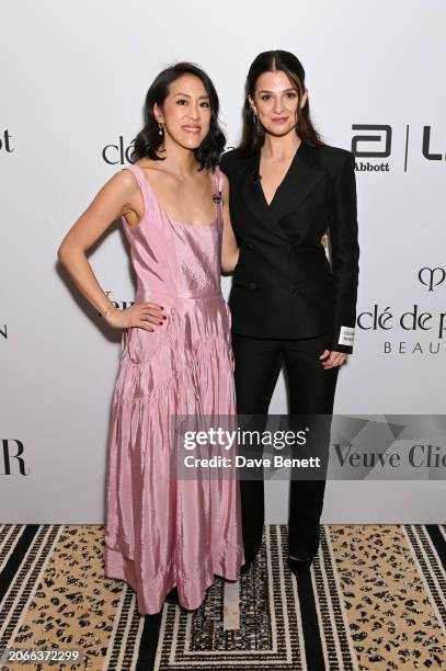 Helena Lee, Acting Deputy Editor of Harper's Bazaar, and Marisa Abela attend the Harper's Bazaar International Women's Day celebration, in...