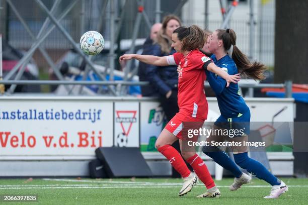 Renate Jansen of FC Twente Women, Zera Hulswit of PSV Women during the Dutch Eredivisie Women match between Fc Twente Women v PSV Women at the...