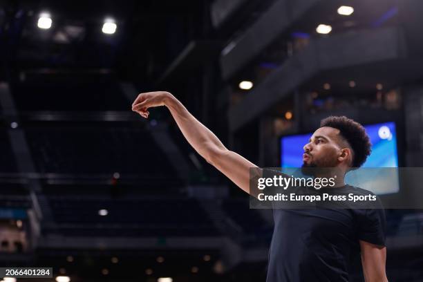 Amine Noua of Fenerbahce warms up during the Turkish Airlines EuroLeague, Regular Season, basketball match played between Real Madrid and Fenerbahce...