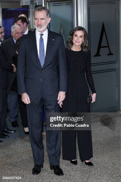 King Felipe VI of Spain and Queen Letizia of Spain attend the "In Memoriam" Concert 2024 at Auditorio Nacional de Música on March 07, 2024 in Madrid,...