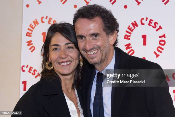 Cecile Duffau and Alexandre Bompard attend the "Un Rien C'est Tout" Gala at Musee de l'armee on March 07, 2024 in Paris, France.