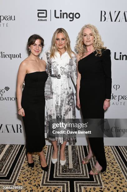 Marie-Claire Chappet, Romola Garai and Sam McAlister attend the Harper's Bazaar International Women's Day celebration, in partnership with Lingo by...