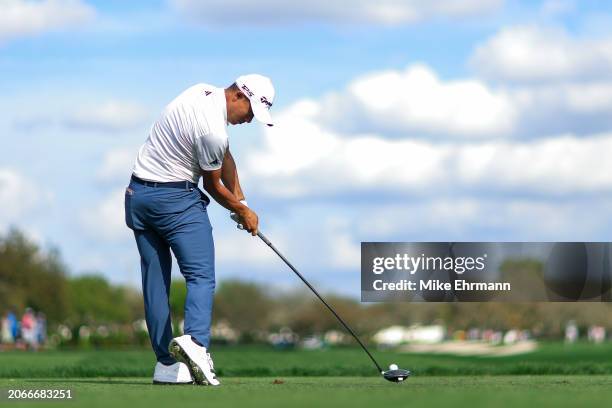 Collin Morikawa of the United States hits a tee shot on the 11th hole during the first round of the Arnold Palmer Invitational presented by...