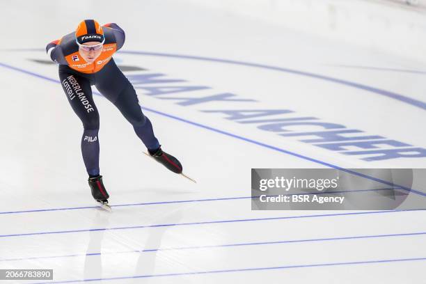 Marijke Groenewoud of The Netherlands competing on the Women's 5000m during the ISU World Speed Skating Allround Championships at Max Aicher Arena on...