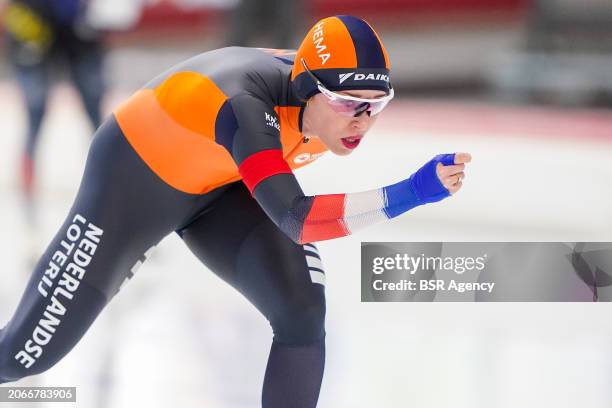 Antoinette Rijpma-De Jong of The Netherlands competing on the Women's 1500m during the ISU World Speed Skating Allround Championships at Max Aicher...