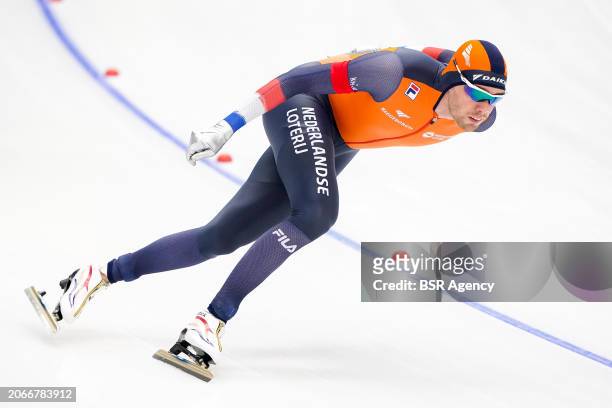 Patrick Roest of The Netherlands competing on the Men's 1500m during the ISU World Speed Skating Allround Championships at Max Aicher Arena on March...