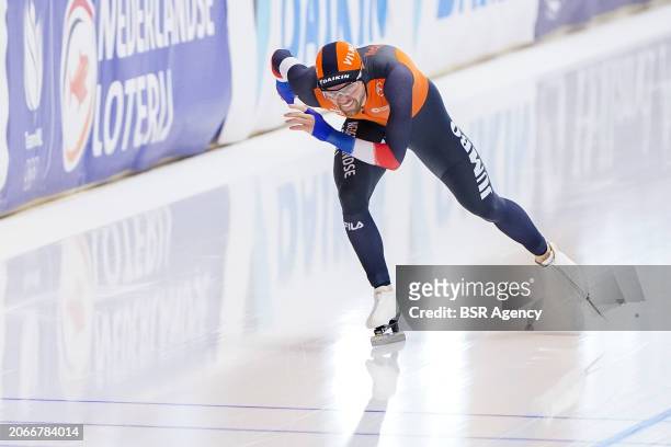 Chris Huizinga of The Netherlands competing on the Men's 10000m during the ISU World Speed Skating Allround Championships at Max Aicher Arena on...