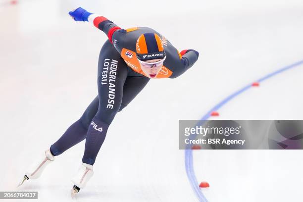 Antoinette Rijpma-De Jong of The Netherlands competing on the Women's 5000m during the ISU World Speed Skating Allround Championships at Max Aicher...