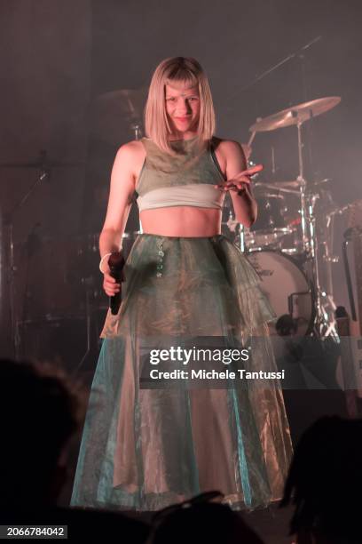 Norwegian musician, singer, composer and book author Aurora Aksnes aka AURORA performs at USF verftet venue during her Norway tour on March 9, 2024...