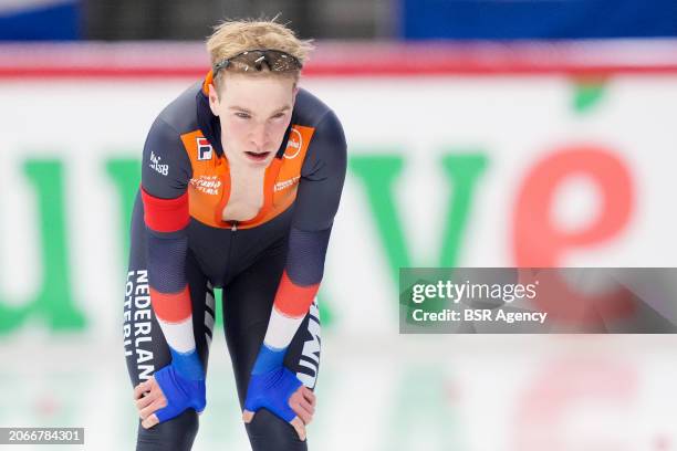 Kars Jansman of The Netherlands competing on the Men's 1500m during the ISU World Speed Skating Allround Championships at Max Aicher Arena on March...