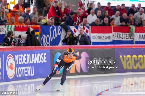 Chris Huizinga of The Netherlands competing on the Men's 1500m during the ISU World Speed Skating Allround Championships at Max Aicher Arena on March...