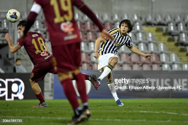 Martin Palumbo of Juventus during the Serie C match between Juventus Next Gen and Pontedera at Stadio Giuseppe Moccagatta on March 10, 2024 in...