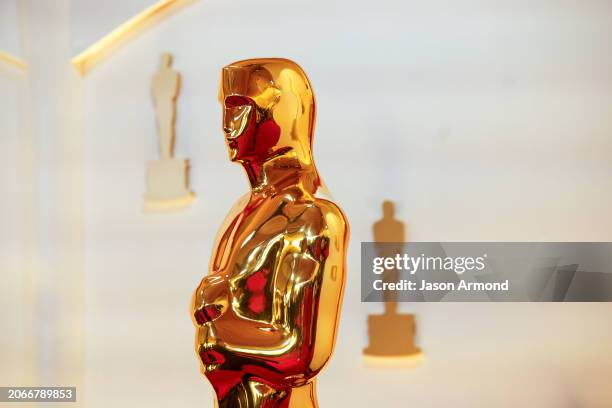 Hollywood, CA An Oscar statue on the red carpet at the 96th Annual Academy Awards in Dolby Theatre at Hollywood & Highland Center in Hollywood, CA,...