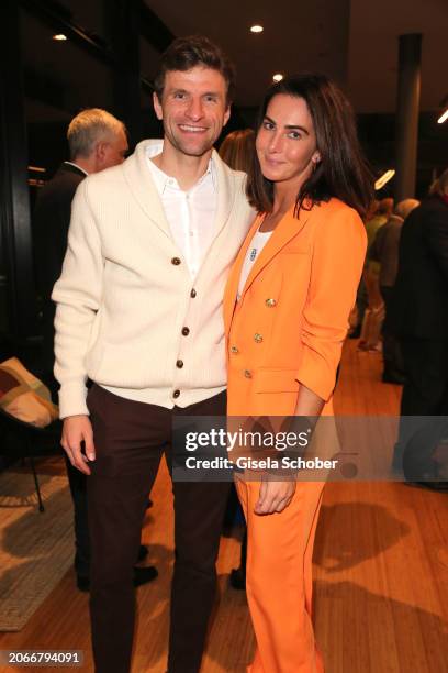 In this image released on March 10th, 2024 Thomas Müller, Lisa Müller during the last performance of Monika Gruber with her show "Ohne Worte" at...