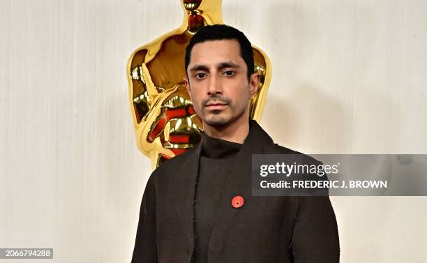 British actor and rapper Riz Ahmed attends the 96th Annual Academy Awards at the Dolby Theatre in Hollywood, California on March 10, 2024.