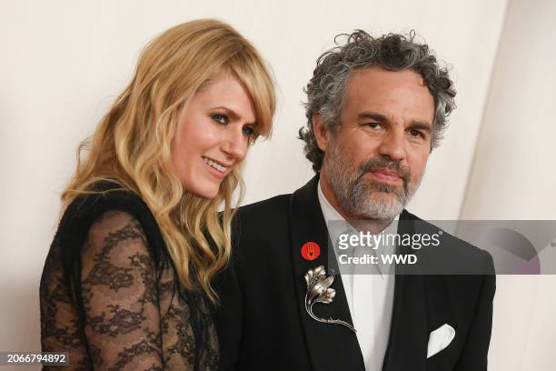 Sunrise Coigney and Mark Ruffalo at the 96th Annual Oscars held at Ovation Hollywood on March 10, 2024 in Los Angeles, California.
