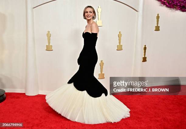 English actress Carey Mulligan attends the 96th Annual Academy Awards at the Dolby Theatre in Hollywood, California on March 10, 2024.