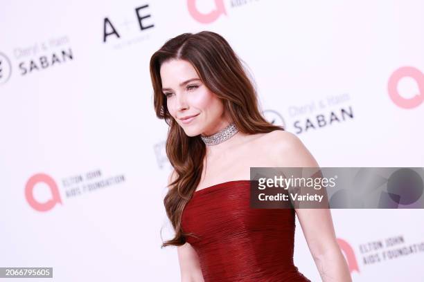 Sophia Bush at the 32nd Annual Elton John AIDS Foundation Academy Awards Viewing Party held at The City of West Hollywood Park on March 10, 2024 in...