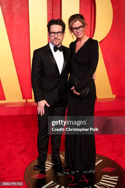 Abrams and Katie McGrath at the 2024 Vanity Fair Oscar Party held at the Wallis Annenberg Center for the Performing Arts on March 10, 2024 in Beverly...