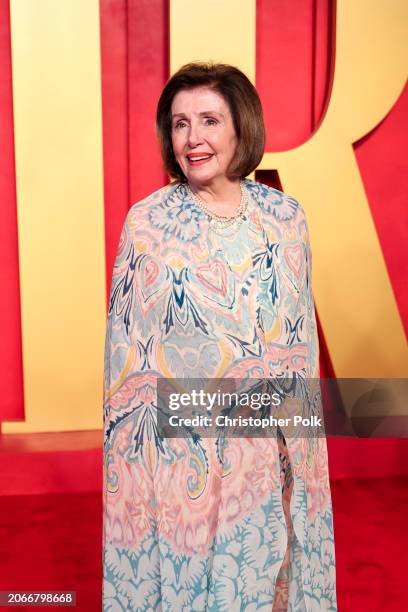 Nancy Pelosi at the 2024 Vanity Fair Oscar Party held at the Wallis Annenberg Center for the Performing Arts on March 10, 2024 in Beverly Hills,...