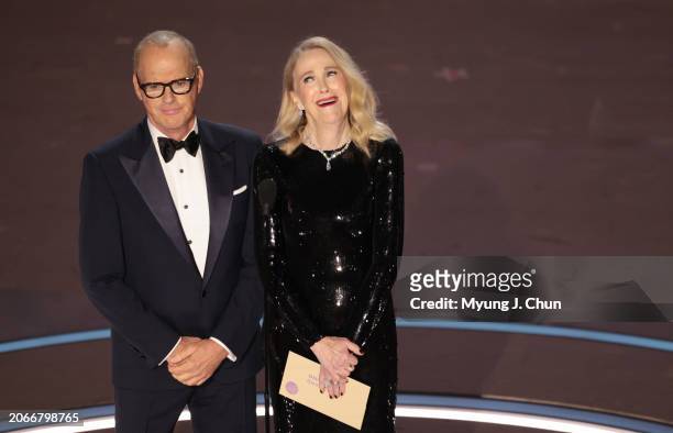 Hollywood, CA Michael Keaton and Catherine O'Hara during the live telecast of the 96th Annual Academy Awards in Dolby Theatre at Hollywood & Highland...