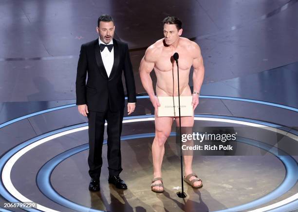Jimmy Kimmel and John Cena at the 96th Annual Oscars held at Dolby Theatre on March 10, 2024 in Los Angeles, California.