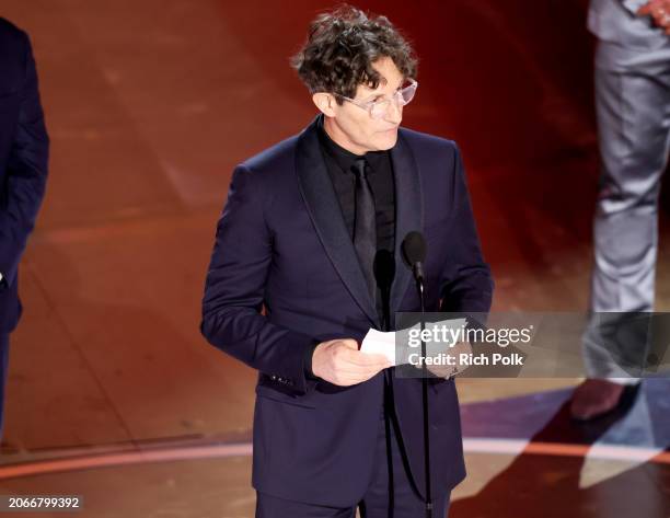 Jonathan Glazer accepts the Best International Feature Film award for "The Zone of Interest" at the 96th Annual Oscars held at Dolby Theatre on March...