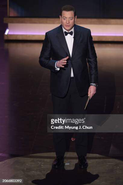 Hollywood, CA Brendan Fraser during the live telecast of the 96th Annual Academy Awards in Dolby Theatre at Hollywood & Highland Center in Hollywood,...