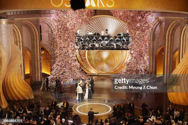 Hollywood, CA The Cast of Oppenheimer reacts to Best Picture during the live telecast of the 96th Annual Academy Awards in Dolby Theatre at Hollywood...