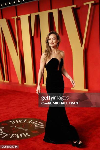 Actress Olivia Wilde attends the Vanity Fair Oscars Party at the Wallis Annenberg Center for the Performing Arts in Beverly Hills, California, on...