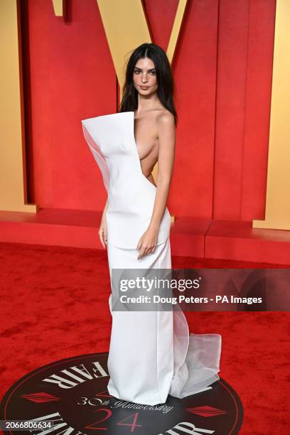 Emily Ratajkowski attending the Vanity Fair Oscar Party held at the Wallis Annenberg Center for the Performing Arts in Beverly Hills, Los Angeles,...