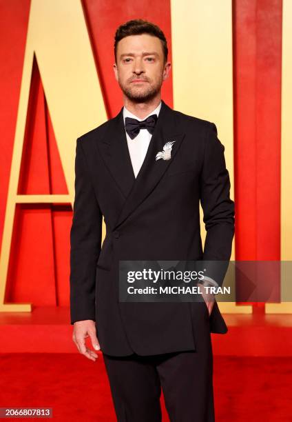 Singer-songwriter Justin Timberlake attends the Vanity Fair Oscars Party at the Wallis Annenberg Center for the Performing Arts in Beverly Hills,...