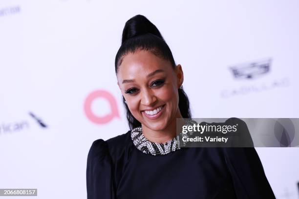Tia Mowry at the 32nd Annual Elton John AIDS Foundation Academy Awards Viewing Party held at The City of West Hollywood Park on March 10, 2024 in...