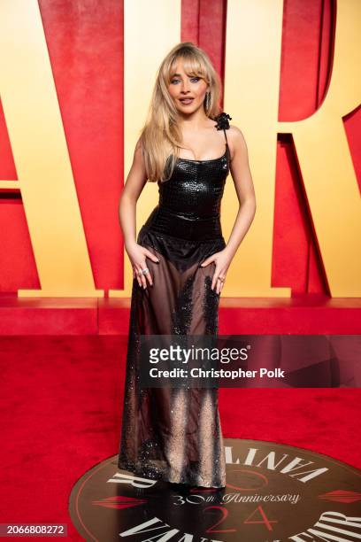 Sabrina Carpenter at the 2024 Vanity Fair Oscar Party held at the Wallis Annenberg Center for the Performing Arts on March 10, 2024 in Beverly Hills,...