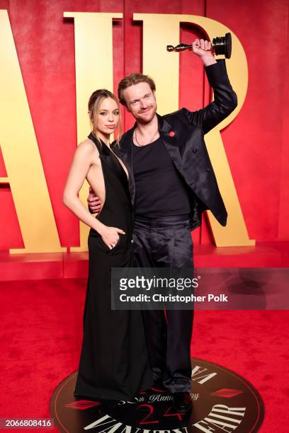 Claudia Sulewski and FINNEAS at the 2024 Vanity Fair Oscar Party held at the Wallis Annenberg Center for the Performing Arts on March 10, 2024 in...