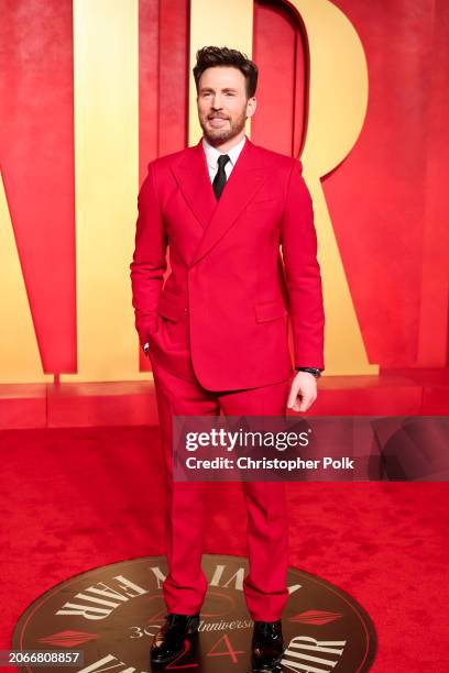 Chris Evans at the 2024 Vanity Fair Oscar Party held at the Wallis Annenberg Center for the Performing Arts on March 10, 2024 in Beverly Hills,...