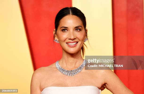 Actress Olivia Munn attends the Vanity Fair Oscars Party at the Wallis Annenberg Center for the Performing Arts in Beverly Hills, California, on...