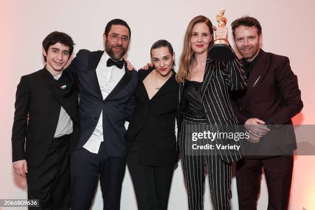 Milo Machado Graner, Laurent Senechal, Jehnny Beth, Justine Triet and Antoine Reinartz at NEON Celebrates the Academy Awards held at Hollywood...