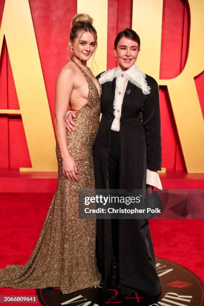 Charlotte Lawrence and Christa Miller at the 2024 Vanity Fair Oscar Party held at the Wallis Annenberg Center for the Performing Arts on March 10,...