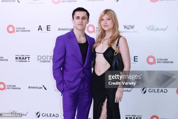 Chris Olsen and Caroline Haroldson at the 32nd Annual Elton John AIDS Foundation Academy Awards Viewing Party held at The City of West Hollywood Park...