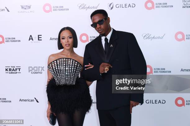 Serayah McNeill and Jacob Latimore at the 32nd Annual Elton John AIDS Foundation Academy Awards Viewing Party held at The City of West Hollywood Park...