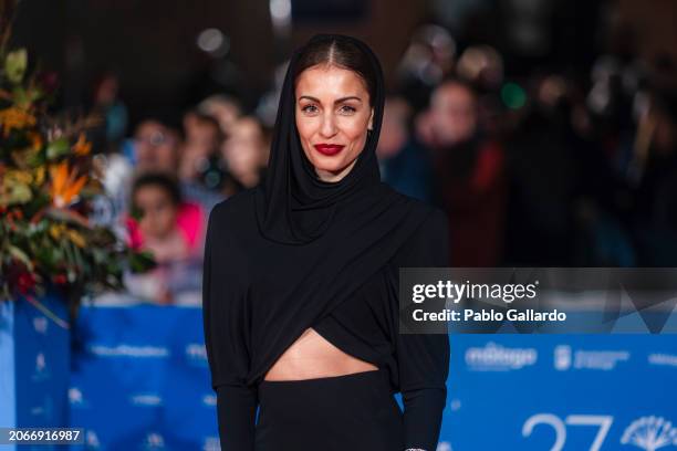 Hiba Abouk attends the 'La Abadesa' premiere during the Malaga Film Festival 2024 at the Cervantes Theater on on March 07, 2024 in Malaga, Spain.