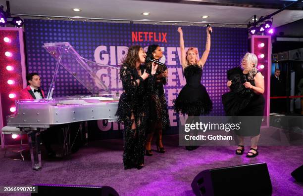 Sara Bareilles, Renee Elise Goldsberry, Busy Phillips and Paula Pell attend Netflix's "Girls5eva" season 3 premiere at Paris Theater on March 07,...