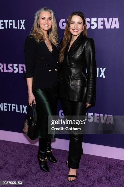 Hilarie Burton and Sophia Bush attend Netflix's "Girls5eva" season 3 premiere at Paris Theater on March 07, 2024 in New York City.