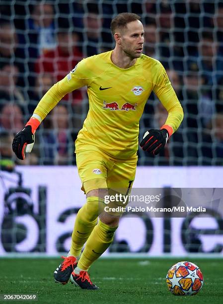 Peter Gulacsi of RB Leipzig during the UEFA Champions League 2023/24 round of 16 second leg match between Real Madrid CF and RB Leipzig at Estadio...