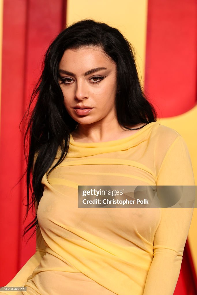 Charli XCX at the 2025 Vanity Fair Oscar Party held at the Wallis