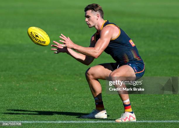 Ben Keays of the Crows during an Adelaide Crows AFL training session at West Lakes on March 08, 2024 in Adelaide, Australia.